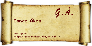 Gancz Ákos névjegykártya